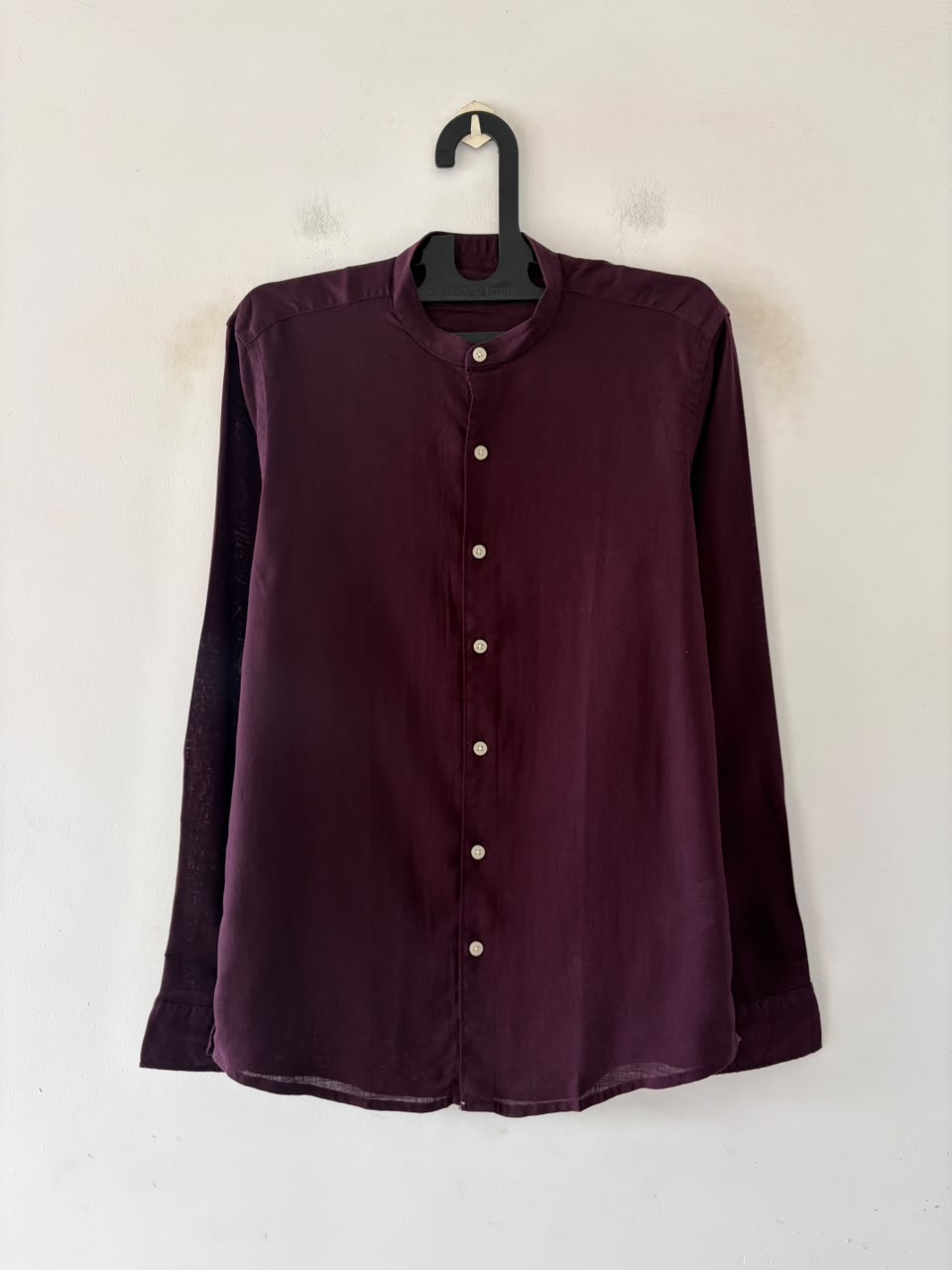 Deep plum linen mandarin