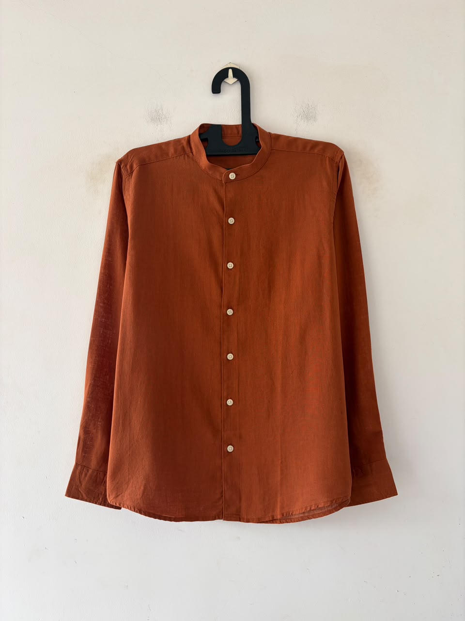 Burnt orange linen mandarin