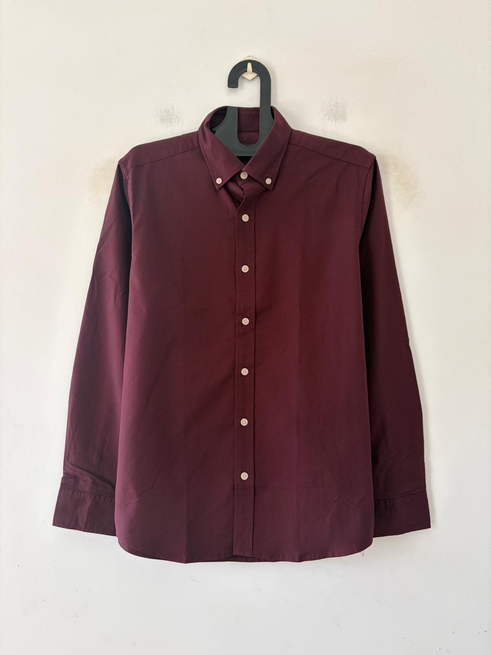 Maroon luxe oxford shirt