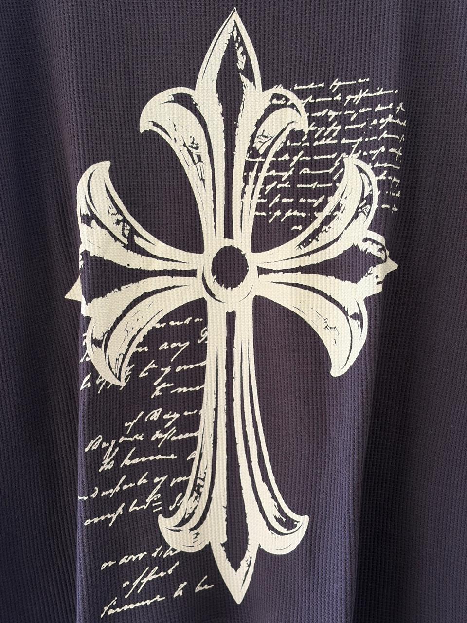 Charcoal gothic cross tee