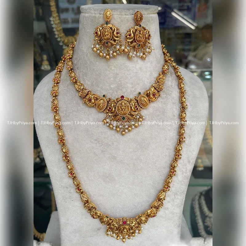 Budget Friendly Combo Set With Gold Beads Trending Nagas Design For Bridemaids TJH - 310