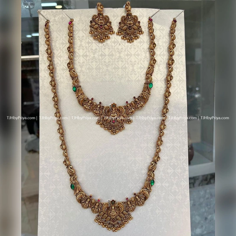 Budget Friendly Combo Set With Gold Beads Nagas With Peacock Design For Bridemaids TJH - 309