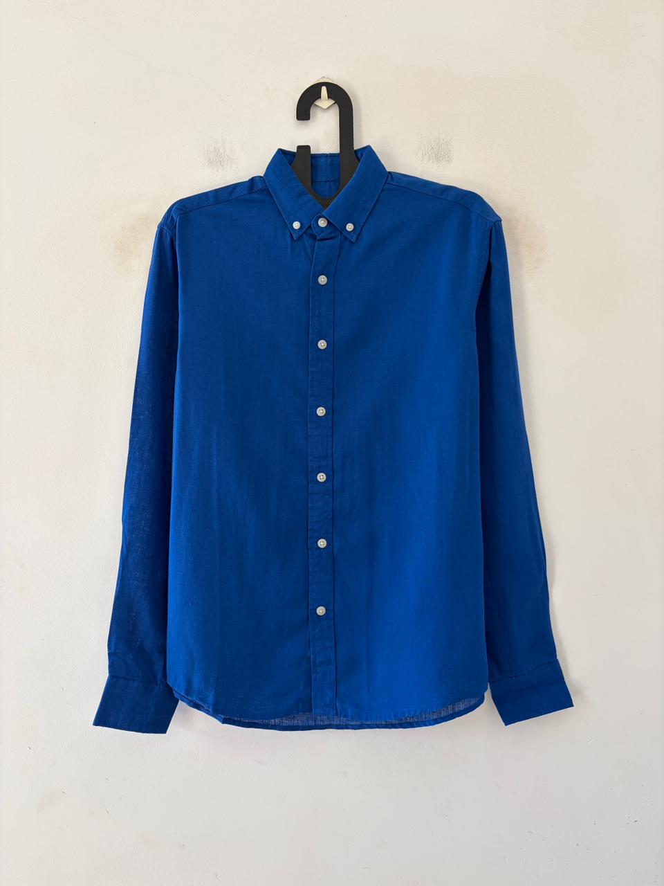 Royal blue linen shirt