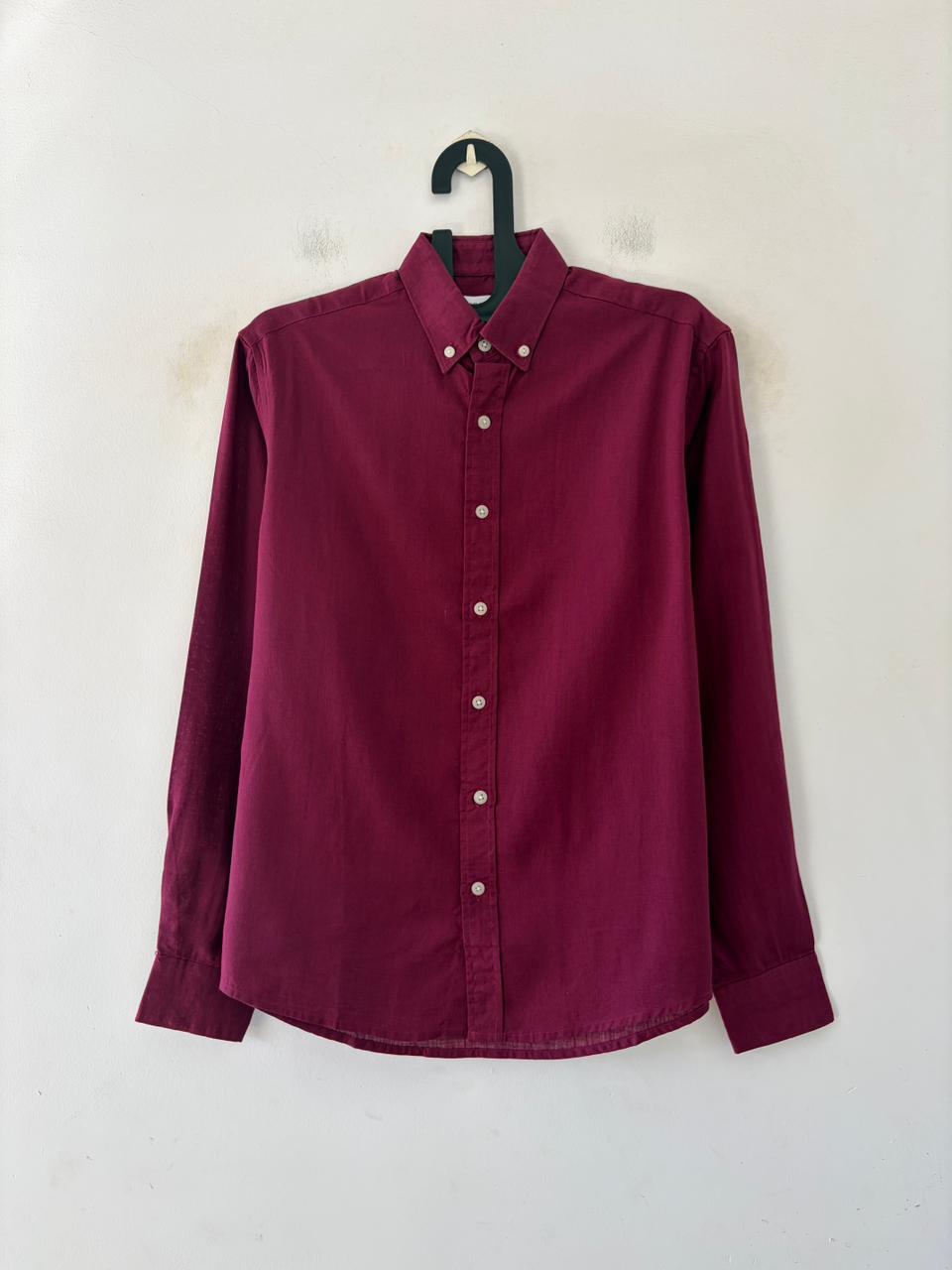 Burgundy linen shirt