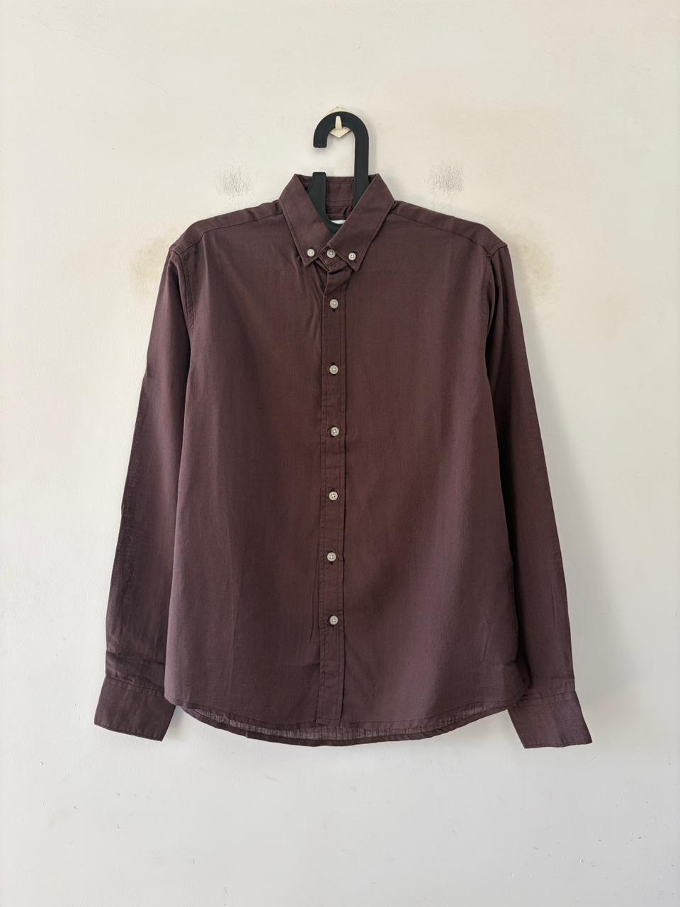 Chocolate brown linen shirt