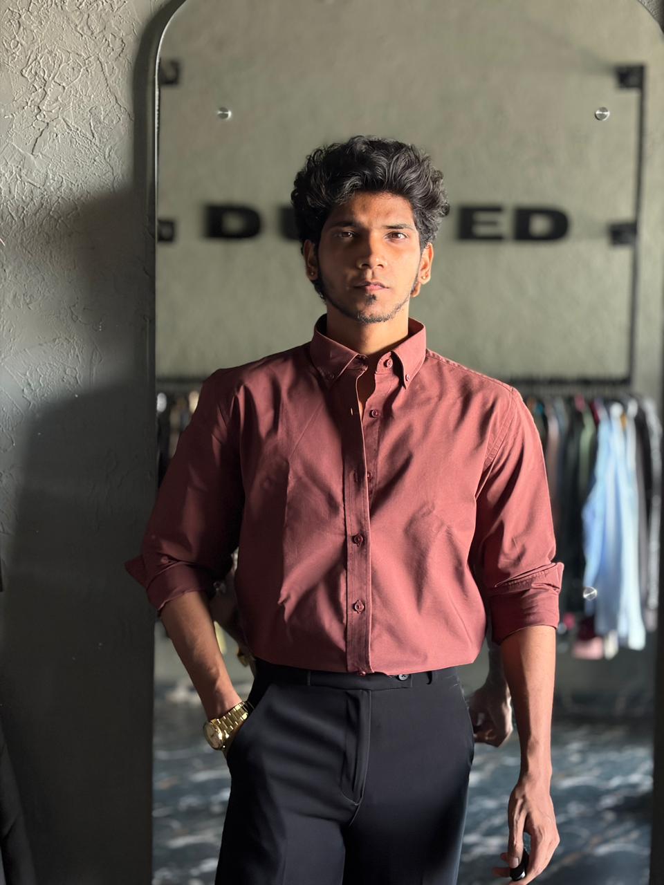 Rust crest oxford shirt