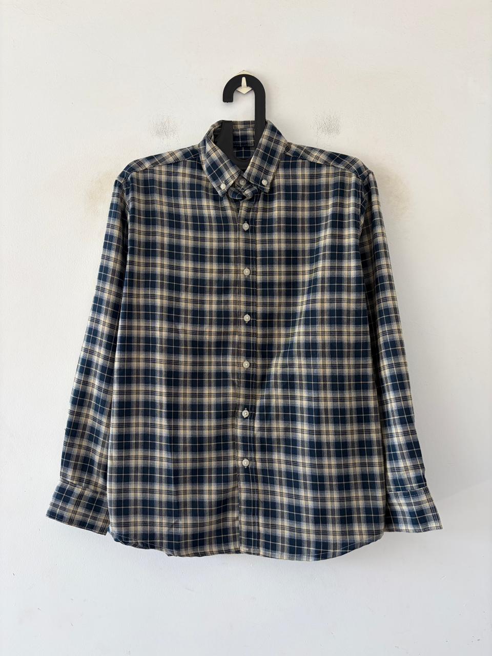 Teal & sand beige flannels