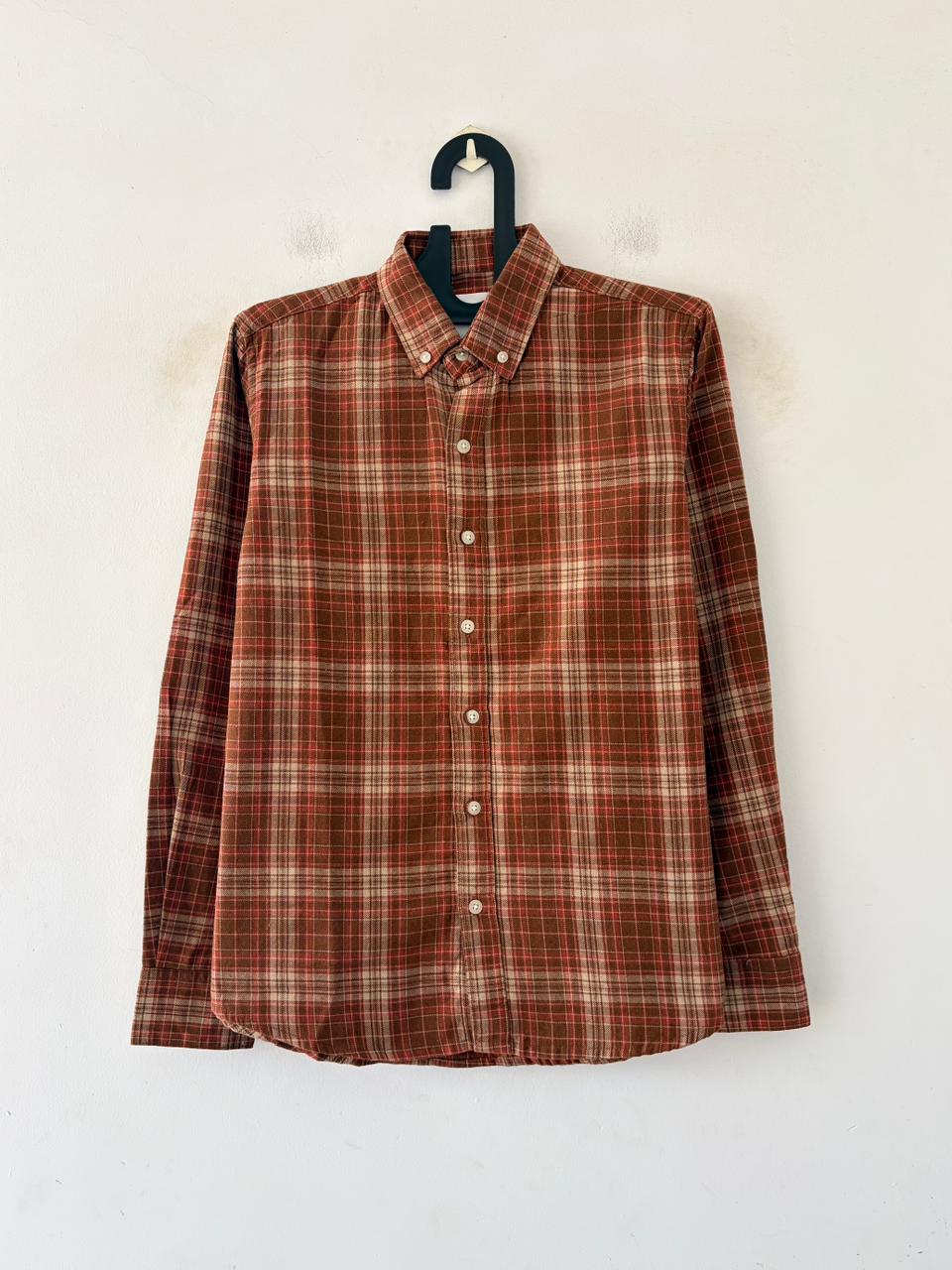 Rust orange & sand beige flannels