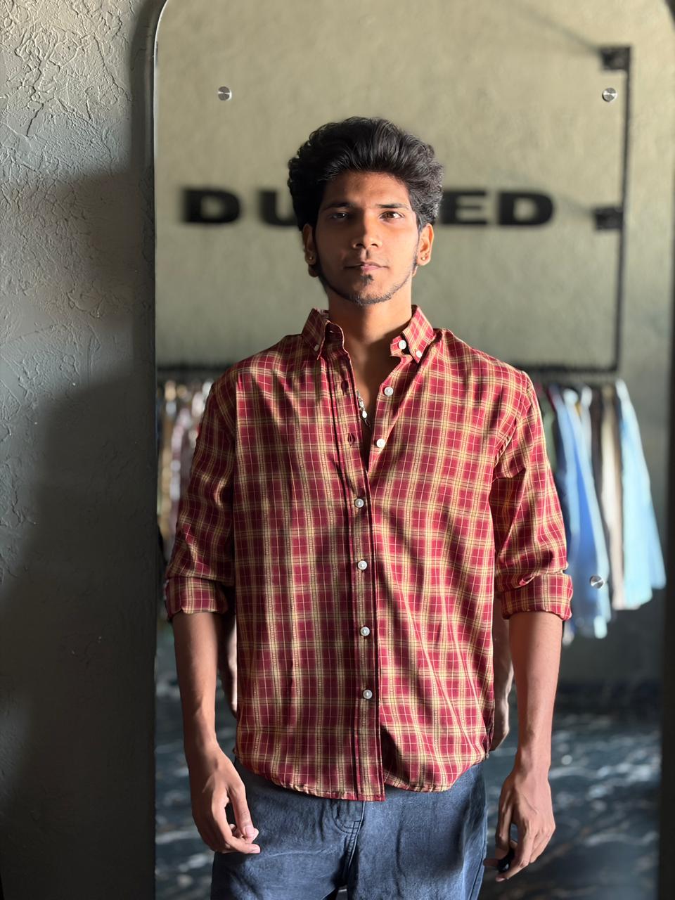 Terracotta crest imp check shirt