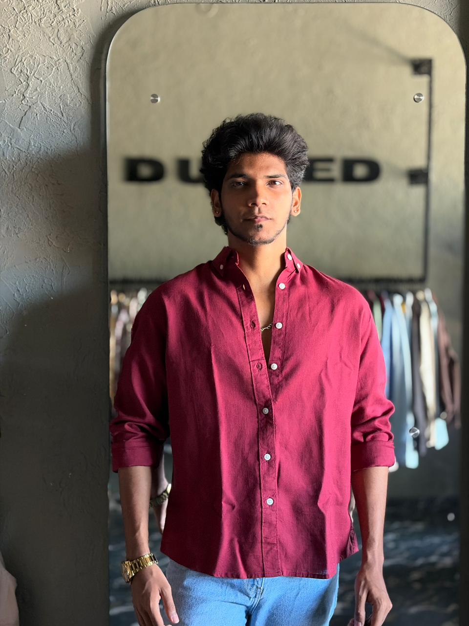 Garnet luxe linen shirt