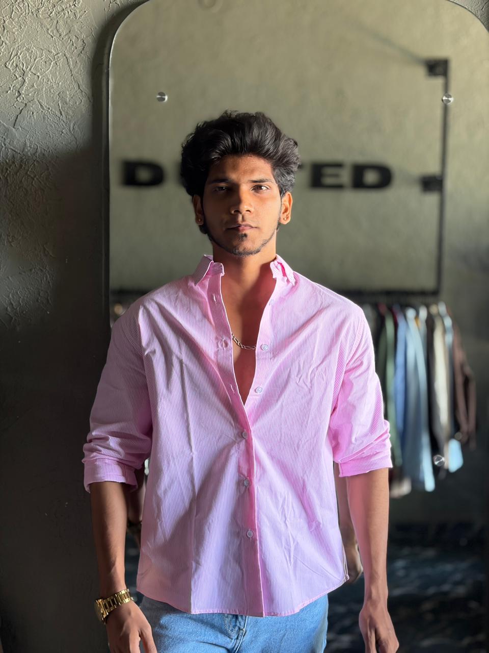Pink oldmoney stripes shirt