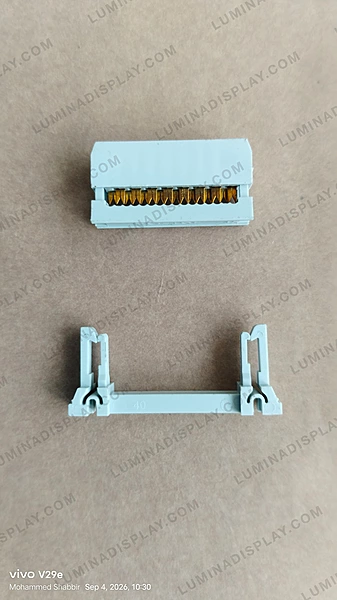 16-pin IDC connector clips, male and female halves for 1.27 mm FRC, pack of 100 pairs – Lumina