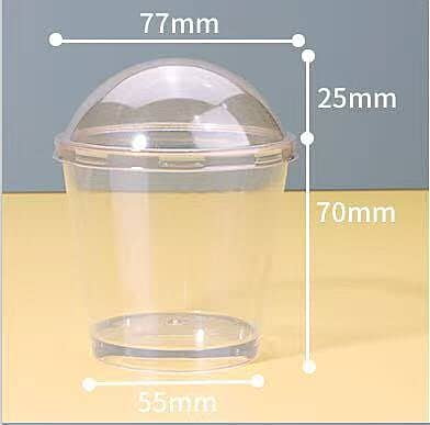 Square plastic mousse/dessert cups with lid