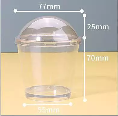 Square plastic mousse/dessert cups with lid