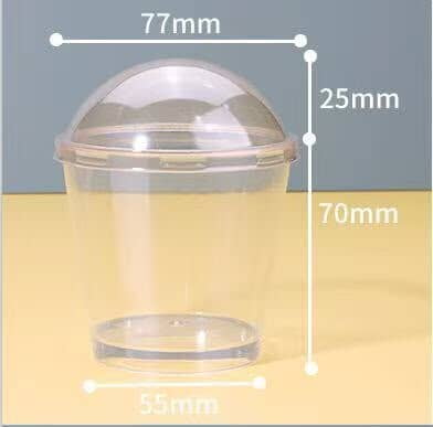 Square plastic mousse/dessert cups with lid