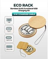 Sustainable bamboo multi-device USB charging kit for eco-friendly corporate gifting Sustainable bamboo multi-device USB charging kit for eco-friendly corporate gifting