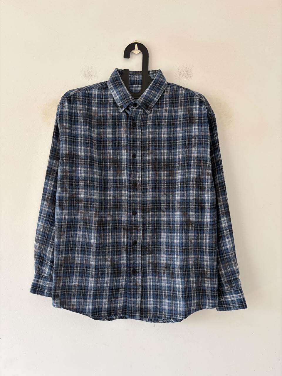 Ocean blue & ash washed flannels