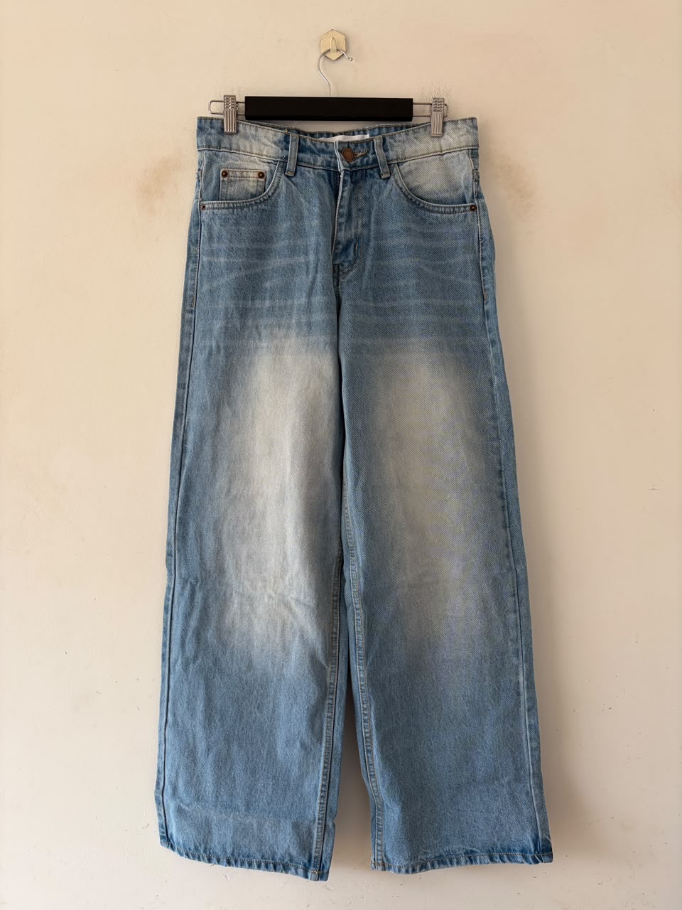 Ocean blue whisker baggy jeans