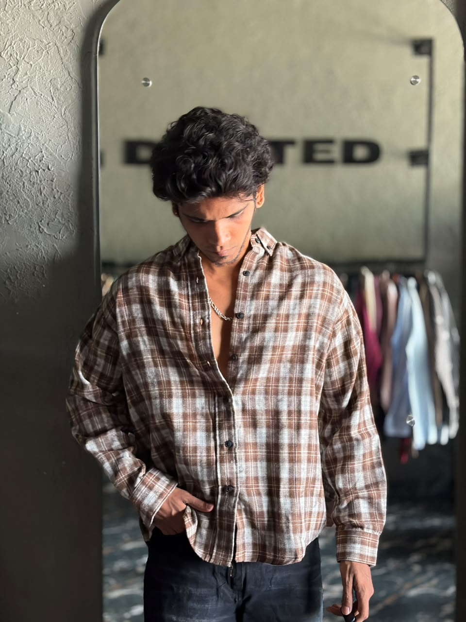 Walnut & frost washed flannels