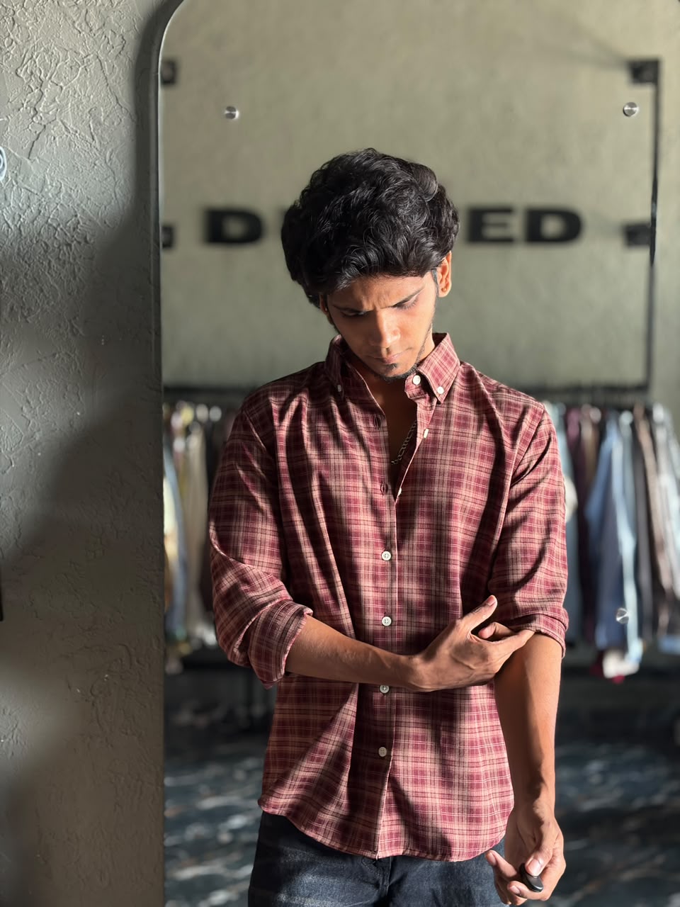 Merlot imp check shirt