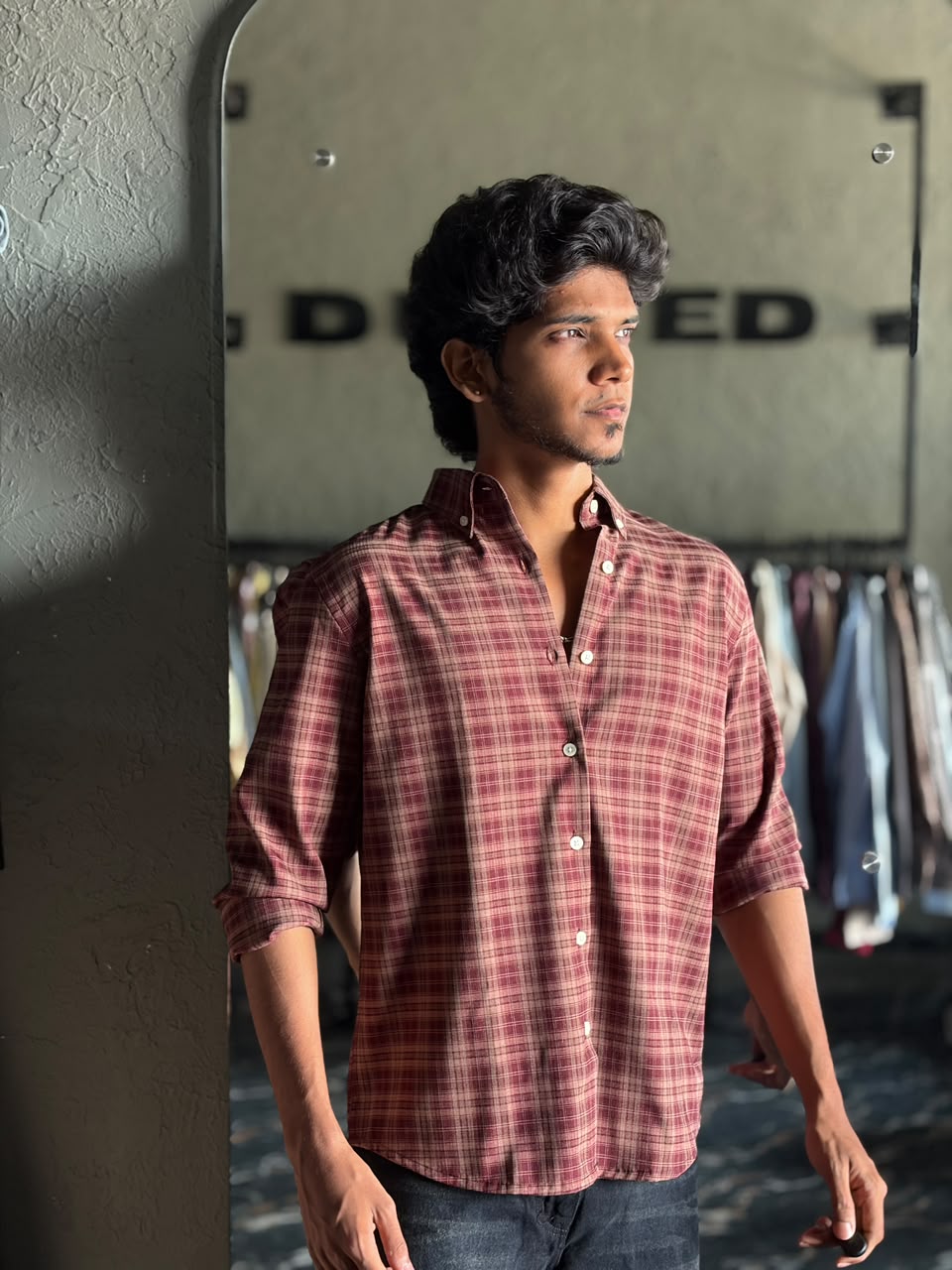Merlot imp check shirt