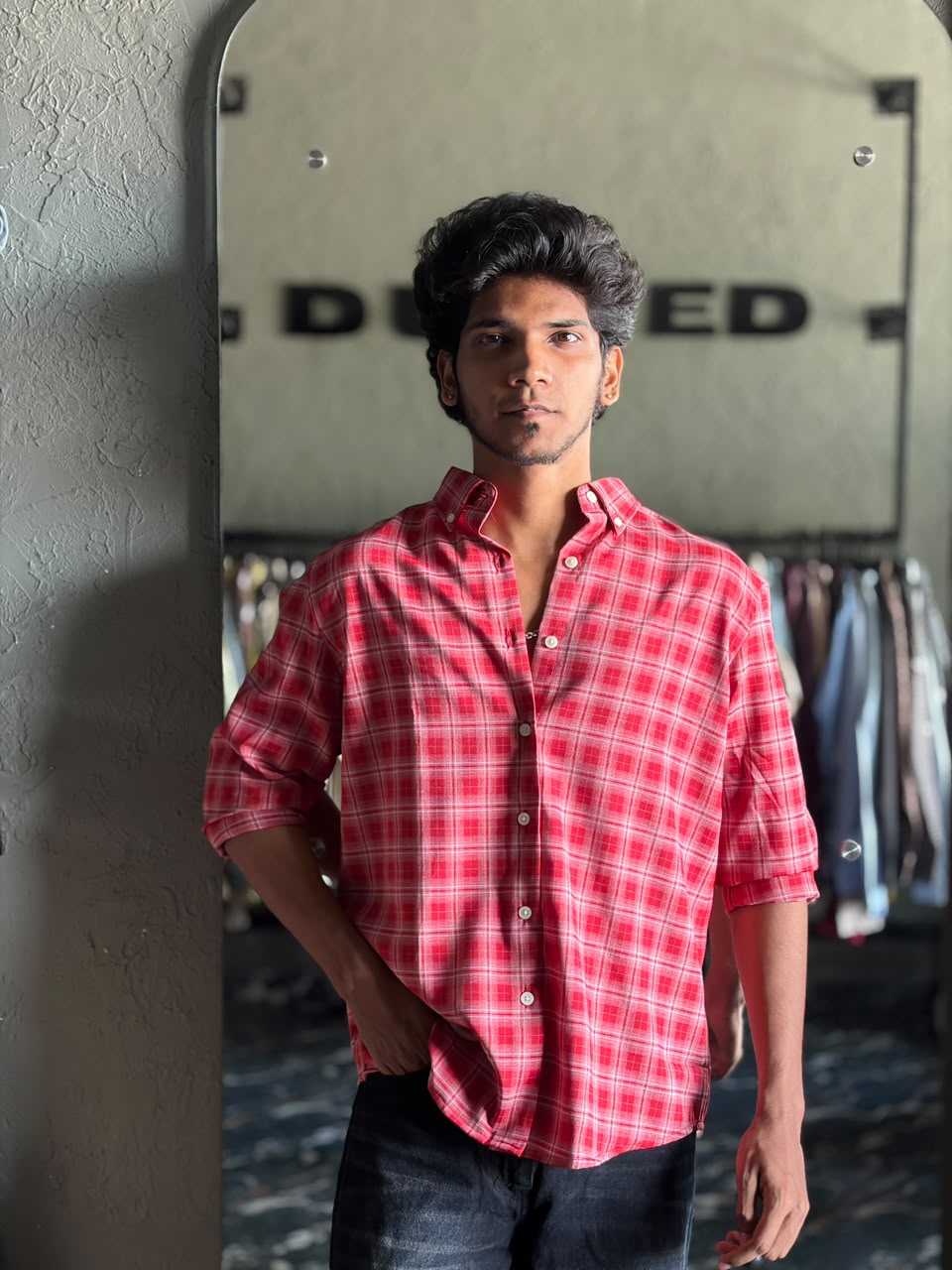 Vintage flame imp check shirt