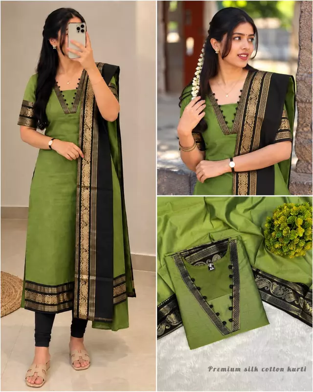 Siya Silk Cotton Kurti Set