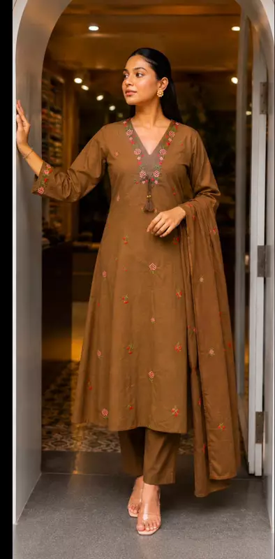 Nayanika Anarkali Kurta Set with Palazzo And Dupatta