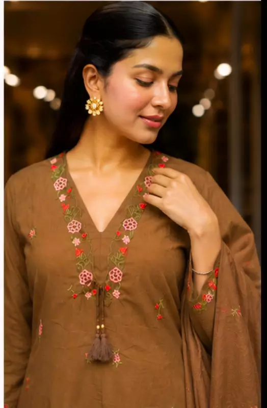 Nayanika Anarkali Kurta Set with Palazzo And Dupatta