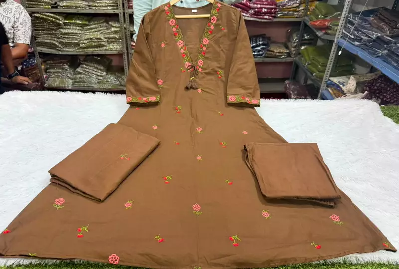 Nayanika Anarkali Kurta Set with Palazzo And Dupatta