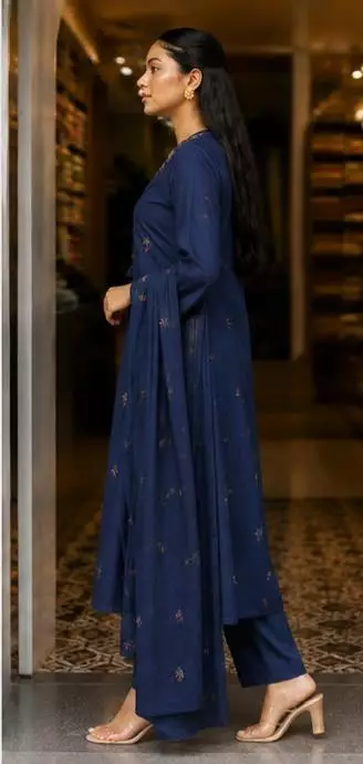 Nayanika Anarkali Kurta Set with Palazzo And Dupatta