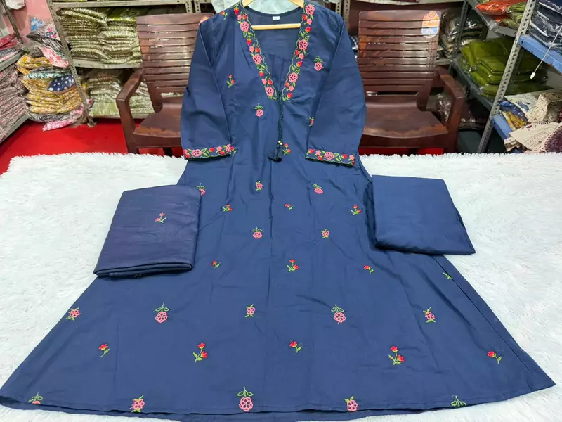 Nayanika Anarkali Kurta Set with Palazzo And Dupatta