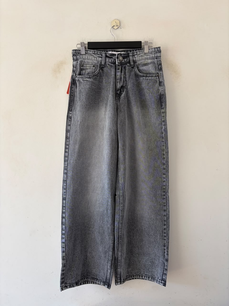 Graphite grey washed baggy jeans