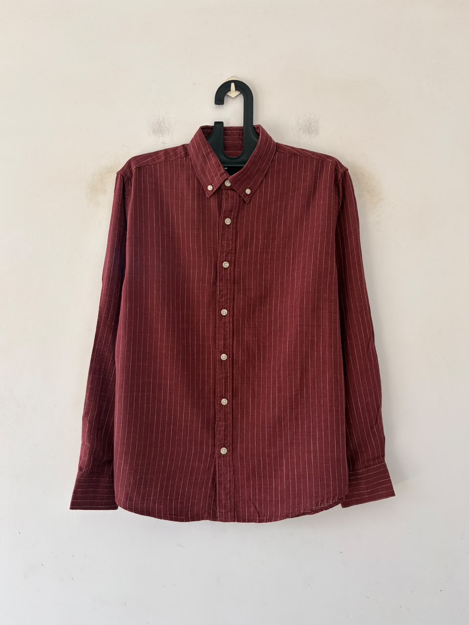Old wine linen pin stripes shirt