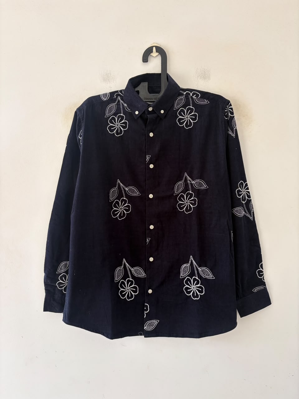Rich navy embroidered shirt