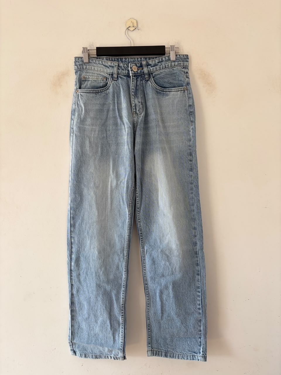 Ice blue straight fit jeans