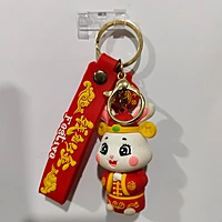 3D lunar-festive and character-themed Rubber keychains
