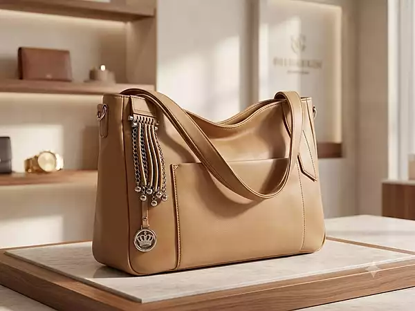 Leather-look shoulder bag for women