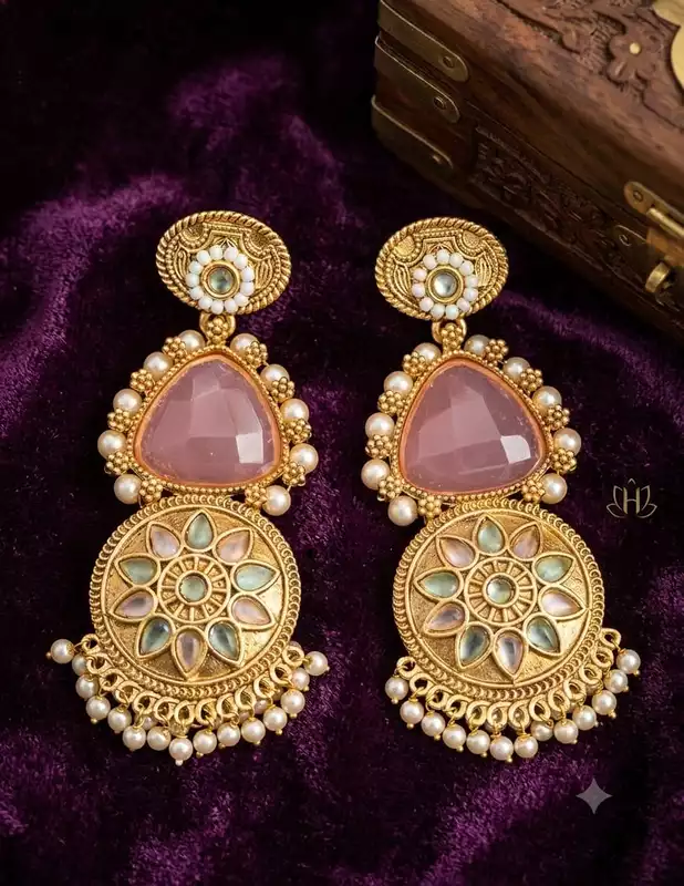 Traditional Indian-style chandelier earrings