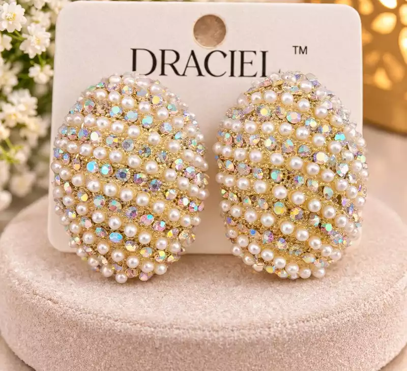 Elegant statement stud earrings