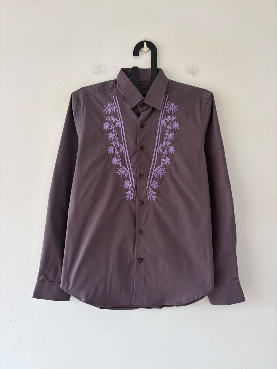 Dusty lilac embroidered shirt