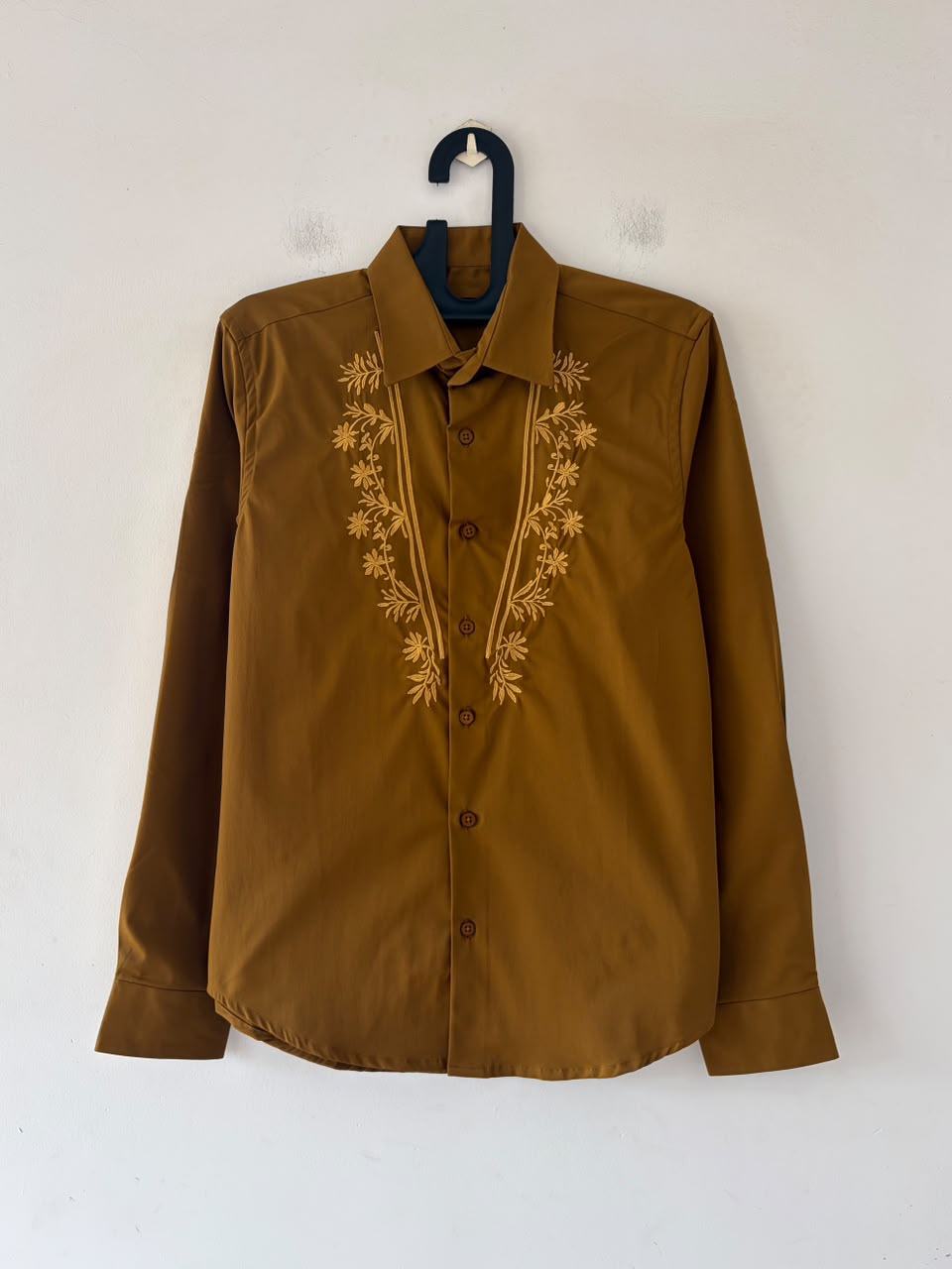 Mustard embroidered shirt