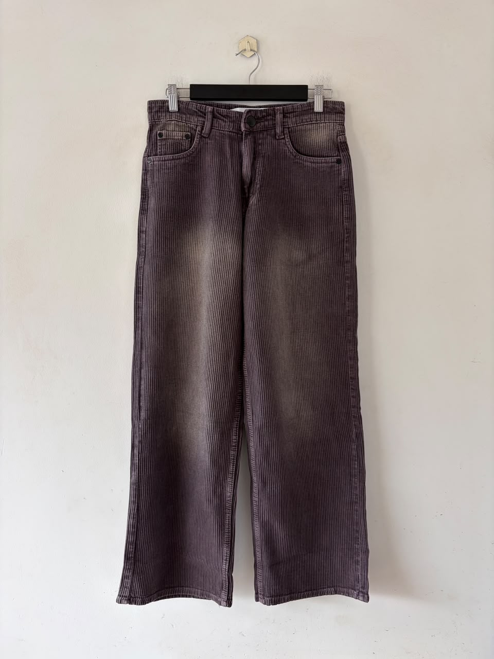Charcoal plum fade ribbed baggy
