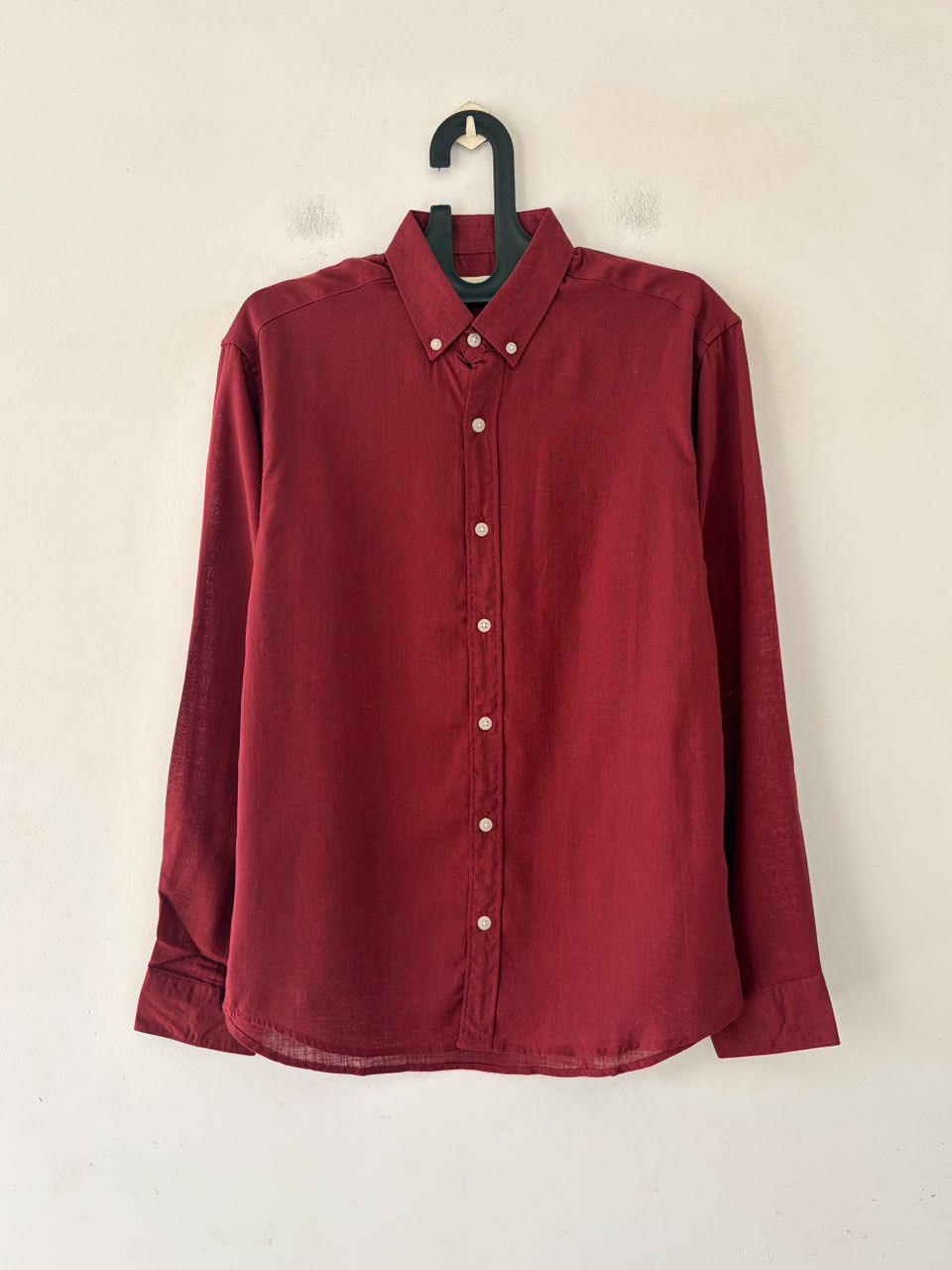 Cherry maroon linen shirt