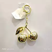 Gold Metal , Cherry-Shaped Key Ring