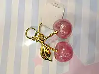 Translucent Pink, Cherry-Shaped Key Ring