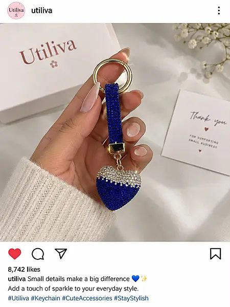 Heart-Shaped charm Key Ring