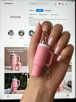 hot Pink Tumbler Cup Bag Charm