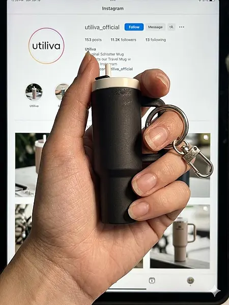 Black Tumbler Cup Bag Charm