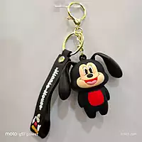 Black Silicone Keychain & Bag Charm | Press & Pop Ears Feature